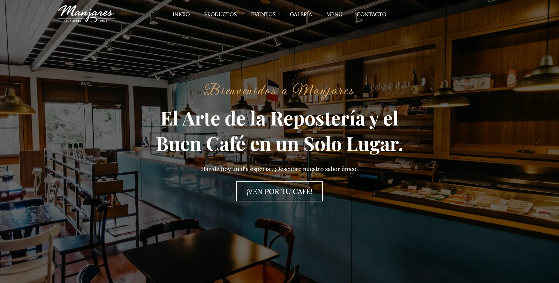 Manjares - Landing page sobre una cafetería