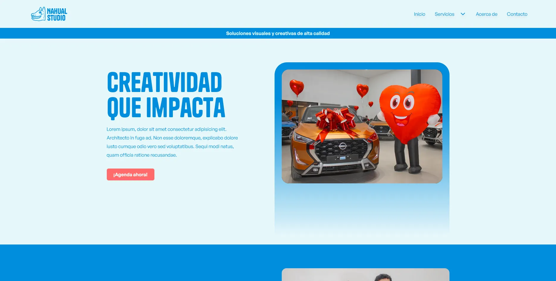 Nahual Studio - Landing page para un estudio de diseño gráfico 